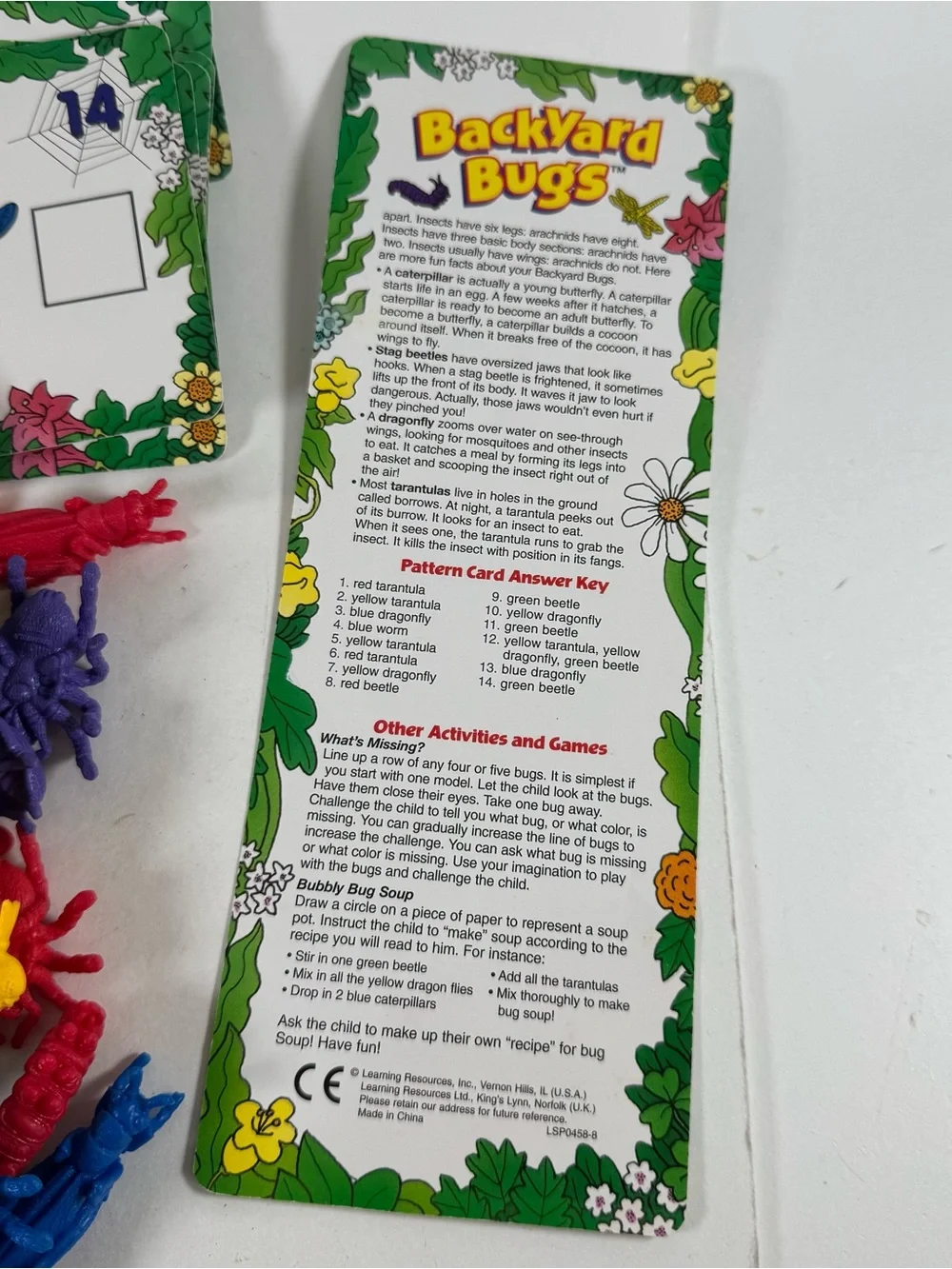 Learning Resources Backyard Bugs Pattern Complete Cards W/ 90 Total Bugs
